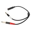 1 4 Inch Stereo Splitter Y Cable Gold Plated Plug Double Male Shielded 6.35mm Male Plug To Dual 6.35mm Female Jack Cable