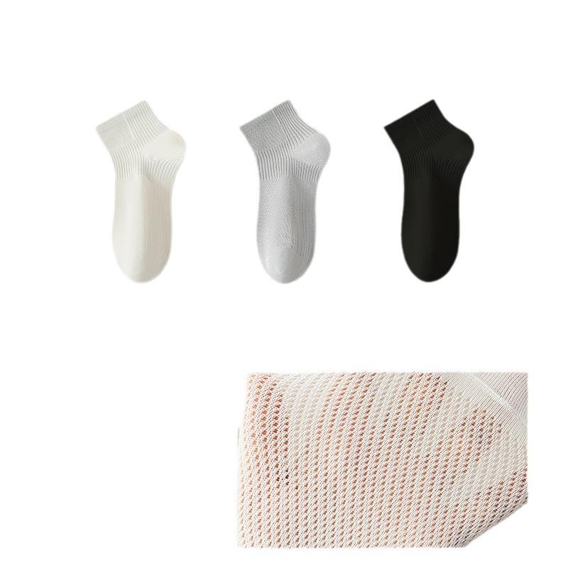 Men's Summer Thin Pure Cotton Mid-calf Socks, Mesh Breathable, Sweat-absorbing, Odor-proof Short Socks, Sports Cotton Socks