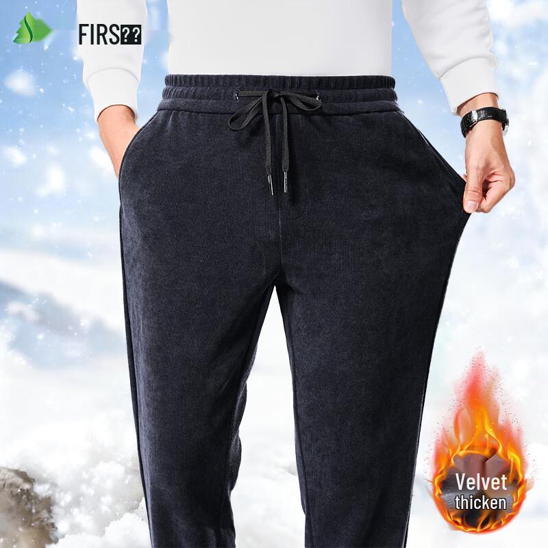 

FIRS Men s Plush Lined Corduroy Straight-Leg Casual Pants M