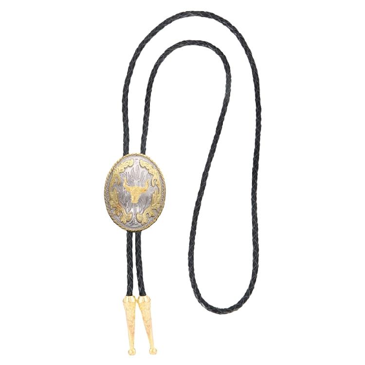 Distinctive Men's Leather Bolo Tie Men Leather Rodeos Necktie Garment Accessory for Parties And Casual Wear