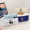 Cartoon Canvas Pencil Case With Large Capacity For Students And Girls