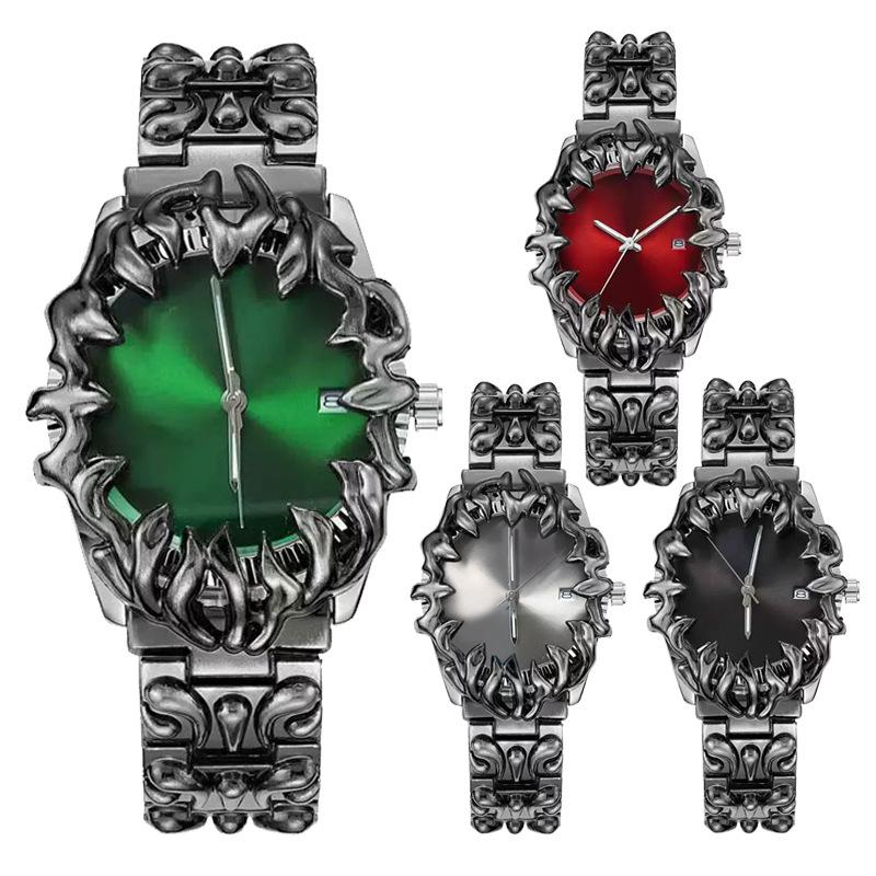 AOCASDIY Montre Homme Style Médiéval Ancien Design Créatif Acier Étanche Style Unique Mode Montre-Bracelet à Quartz pour Homme