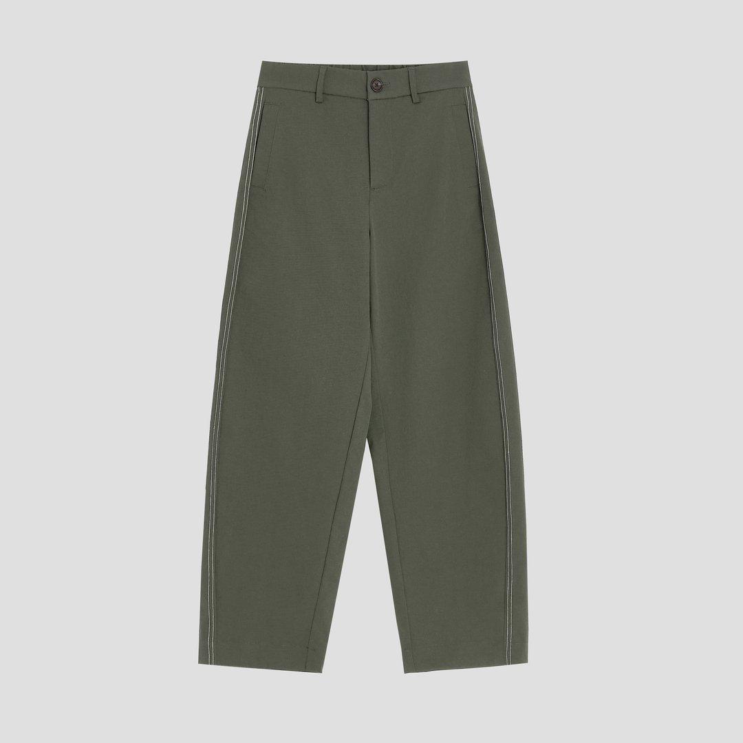 

Hand-Ironed Women s Straight-Leg Cotton Pants: Wrinkle-Resistant, Contrast-Stitched, Spring 2026 Fashion. Extra Large