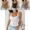 Ladies Casual T-shirt Stylish Ribbed Tank Top Sleeveless Cami Vest Soft Basic Blouse