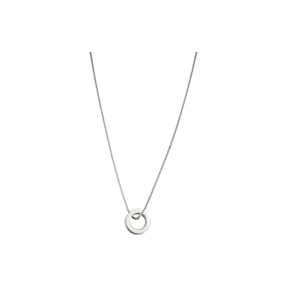Swarovski Alto Three Ring Lucky Charm Bead Necklace Unisex Necklace Gray 5427142