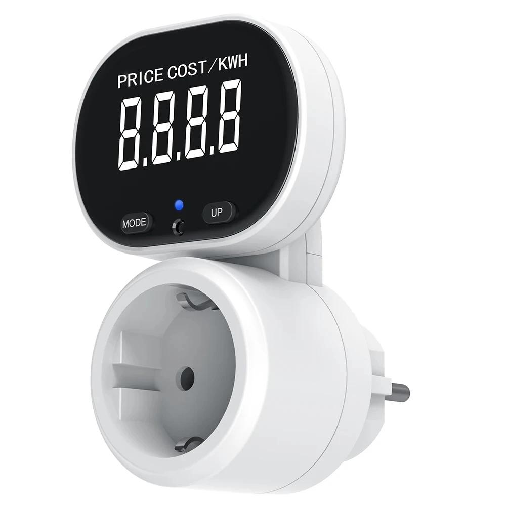 16A 3680W Electricity Power Meter Wattmeter Digital Energy Meter Socket with VA Backlit Electric Tester EU Socket Power Tester