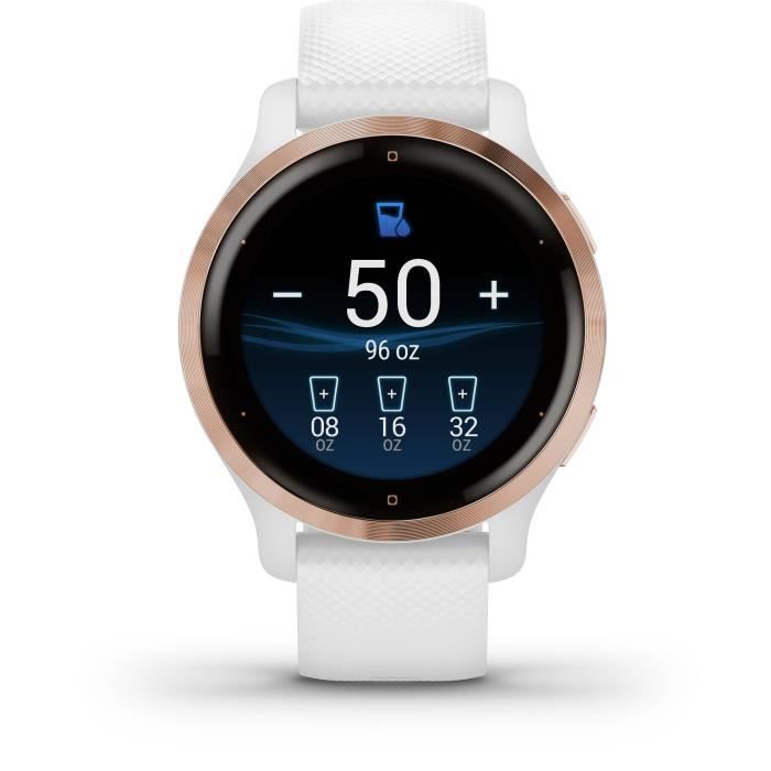 GARMIN Venu 2S - Montre Connectée GPS - Rose Gold - Bracelet Blanc