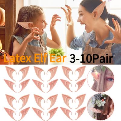 3-10 Paar Latex Maskerade Accessoires Elfen Pixie Ohren Falsche Ohren Anime Party Verkleidungskostüm für Halloween Cosplay Kostüme