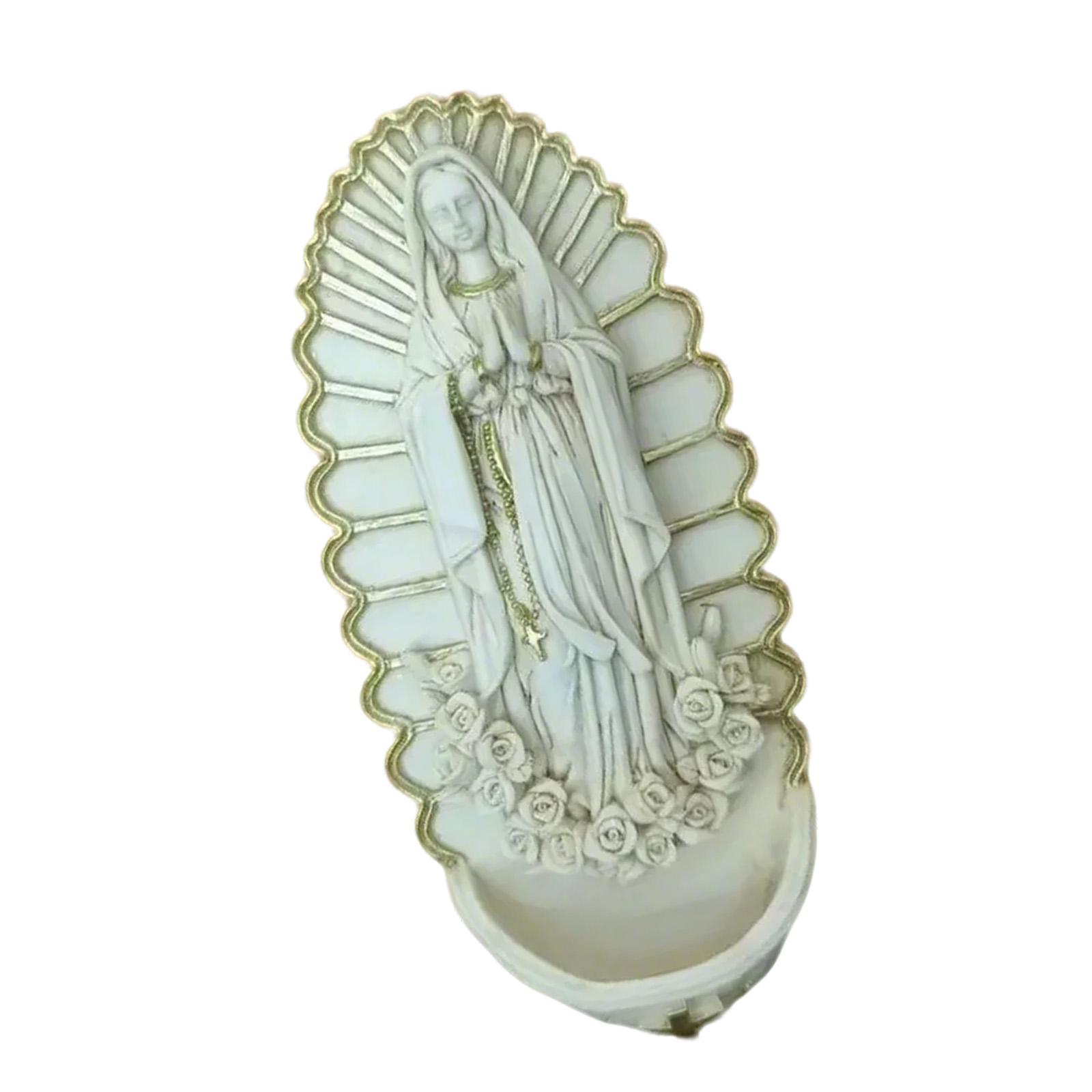 Detailed Resins Holy Water Font Hanging Statue Holy Pool Pendant Hanging Catholic Ornament for Home Entrance Decoration 1