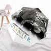 1pc Johnny Hallyday pattern Umbrella Portable Folding Umbrella Iron Frame Hole Bone Structure Outdoor Home Umbrella