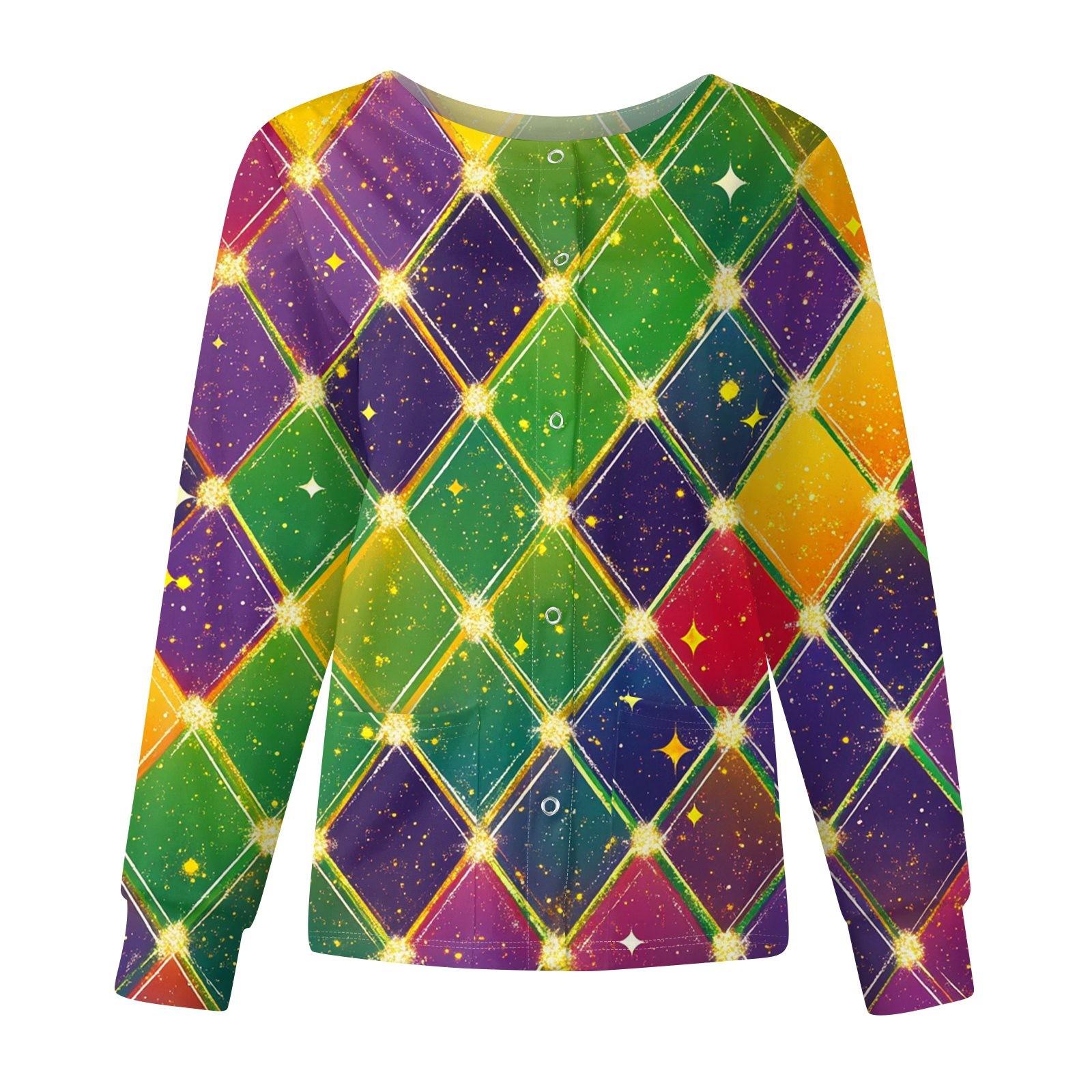 

Женская мода с длинным рукавом и воротником-стойкой, однобортный, с принтом «Карнавал» XXXXL