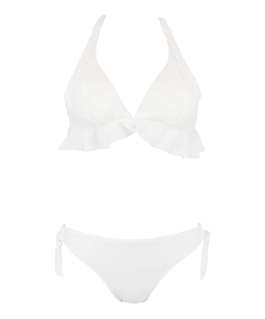 Swimwear Bikini Natural But Firm Up White [Sanai Paradise] Set, [Natural Bra], Non-wired Bikini, 55-53-3-1651,