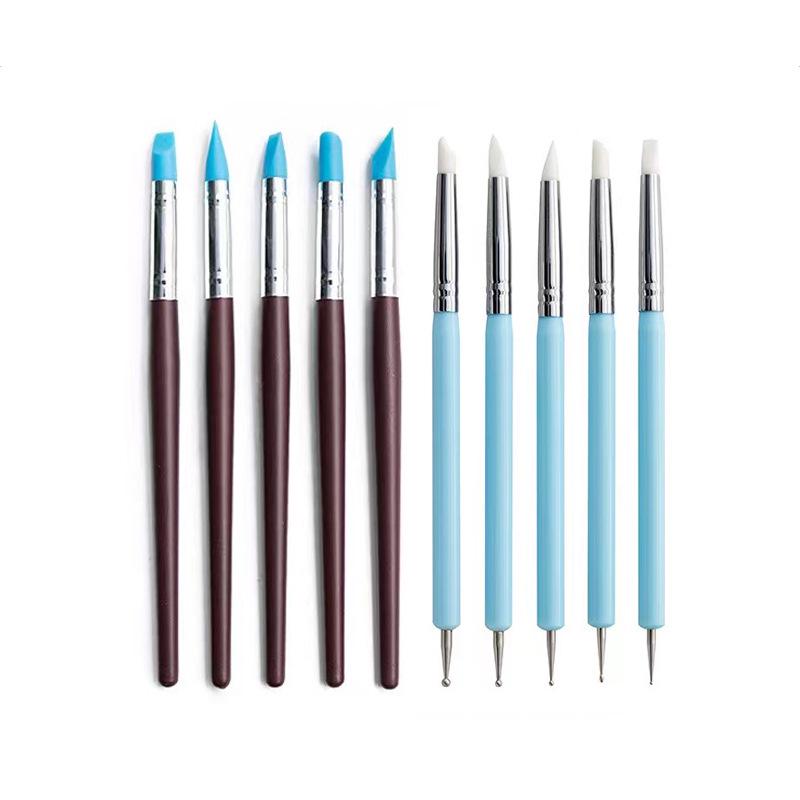 10-Piece Pottery & Nail Art Silicone Pen Set for Clay & Polymer DIY Projects