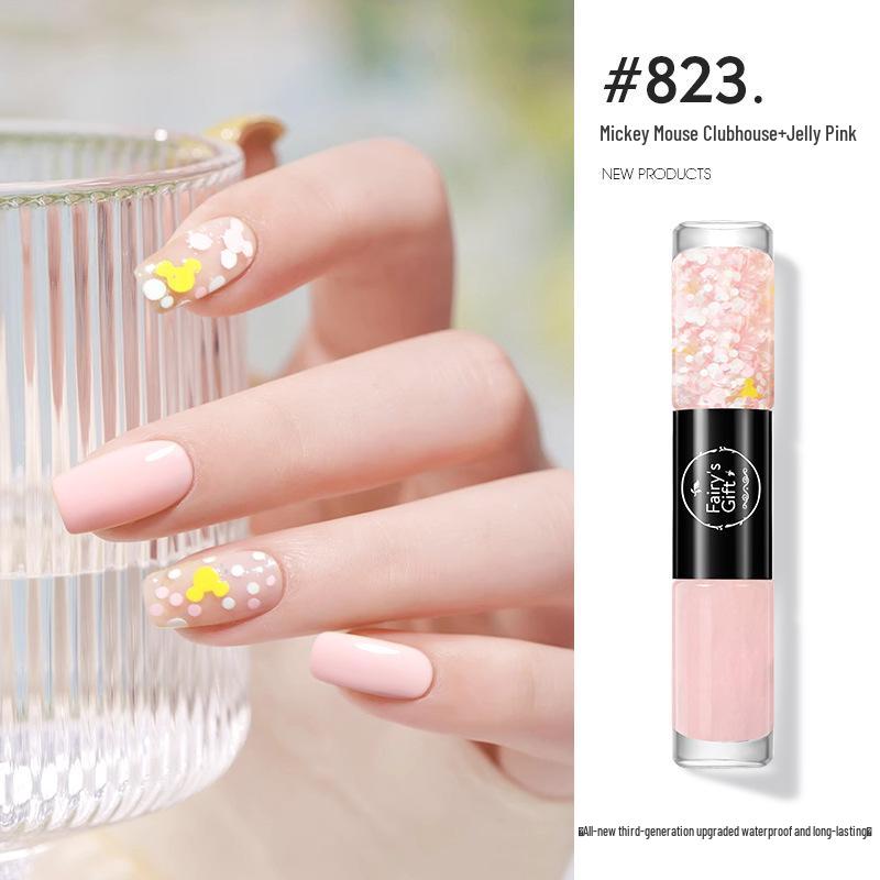 Two-Color Peelable Quick-Dry Waterproof Glitter Nail Polish Set