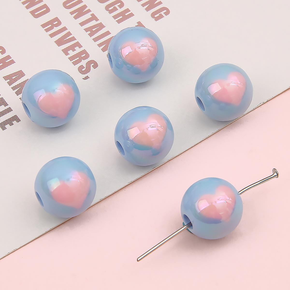 

Акриловые бусины с покрытием кремового цвета, разноцветные шарики любви, свободные бусины для самостоятельного изготовления ожерелья, браслета, сережек, изготовления ювелирных изделий 14mm 4pcs