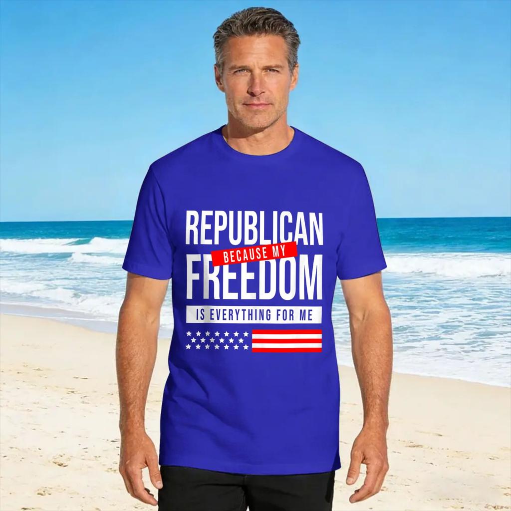 Conservative Republican Freedom Cotton Tshirt For Unisex Beach Vintage T Shirts Hip Hop Tee Shirt Oversize Dropshipping Tops