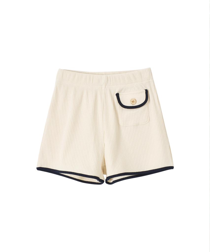 SALON DE YOHN Pocket Point Short Pants_ Ivory
