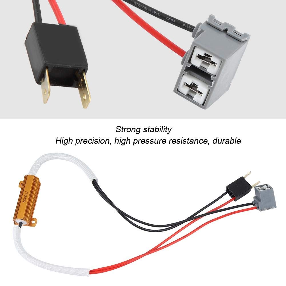 Akozon Headlight Decoder 2pcs LED Headlight Fog Lamp Load Resistance Decoder H7 Anti Flicker Flash Error Cancellation