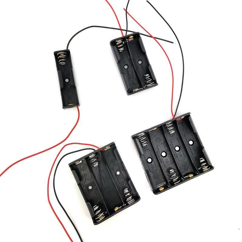 1 2 3 4 Fante porturi AA 18650 1.5v 3.7v Alimentare Baterie Cabluri de stocare Cutie Suport Cutie Cabluri Fir negru pentru instrumente de reparare Negru