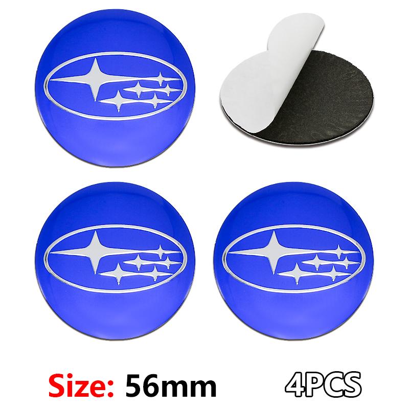 4 Stück 56mm Auto Radnabenkappe Abzeichen Emblem Aufkleber Autoaufkleber für SUBARU WRX STI Forester Impreza Legacy Outback BRZ XV