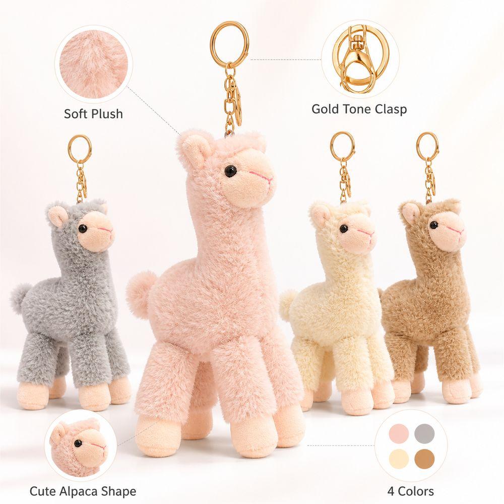 Cute Alpaca Bag Charm Mini Alpaca Plush Pendant New Alpaca Plush Keychain for Women