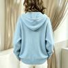 Women's Hooded Cardigan Sweater with Buttons - Knit Color Casual Open Front Jacket for Fall Winter