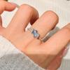 Blue Series Simple Fashion Exquisite Ring Light Luxury Fresh Classic Square Gem Rings for Women Suitable for Daily Jewelry Gifts