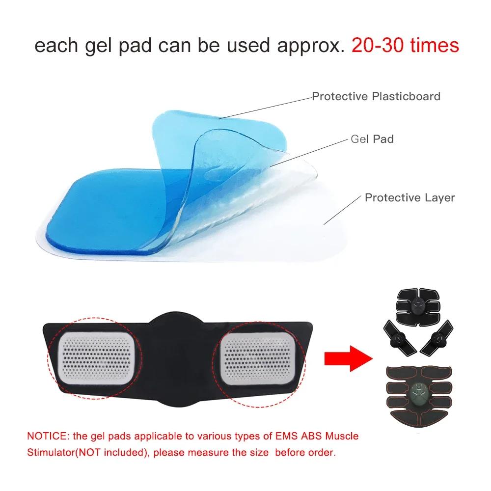 EMS Gel Pads for ABS Trainer Abdominal Gel Stickers Fitness Hydrogel for Abdomen Muscle Stimulator Body Slimming Massage Machine