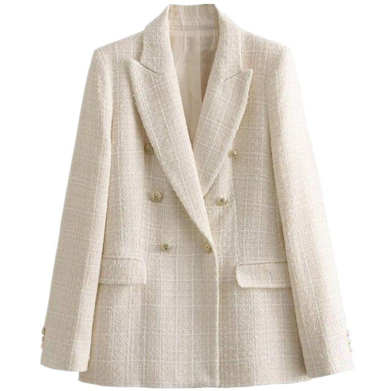 

Fashion Style Autumn New Women s Clothing Stylish Easiest for Match Texture Double Breasted Suit Outwear 7609516 712 Yellow L