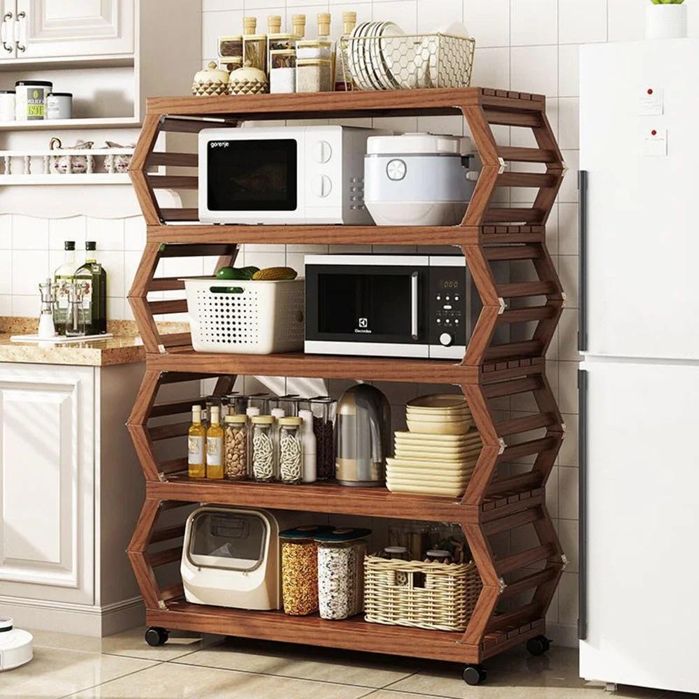 Solid Wood Installation-free Foldable Flower Rack Movable Storage Rack Indoor Living Room Multi-functional Shoe Rack Bookshelf