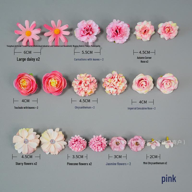 

Simulated Floral DIY Kit: Wedding Flowers, Handmade Headdress, Bridal Fan Accessories, Home Decor розовый