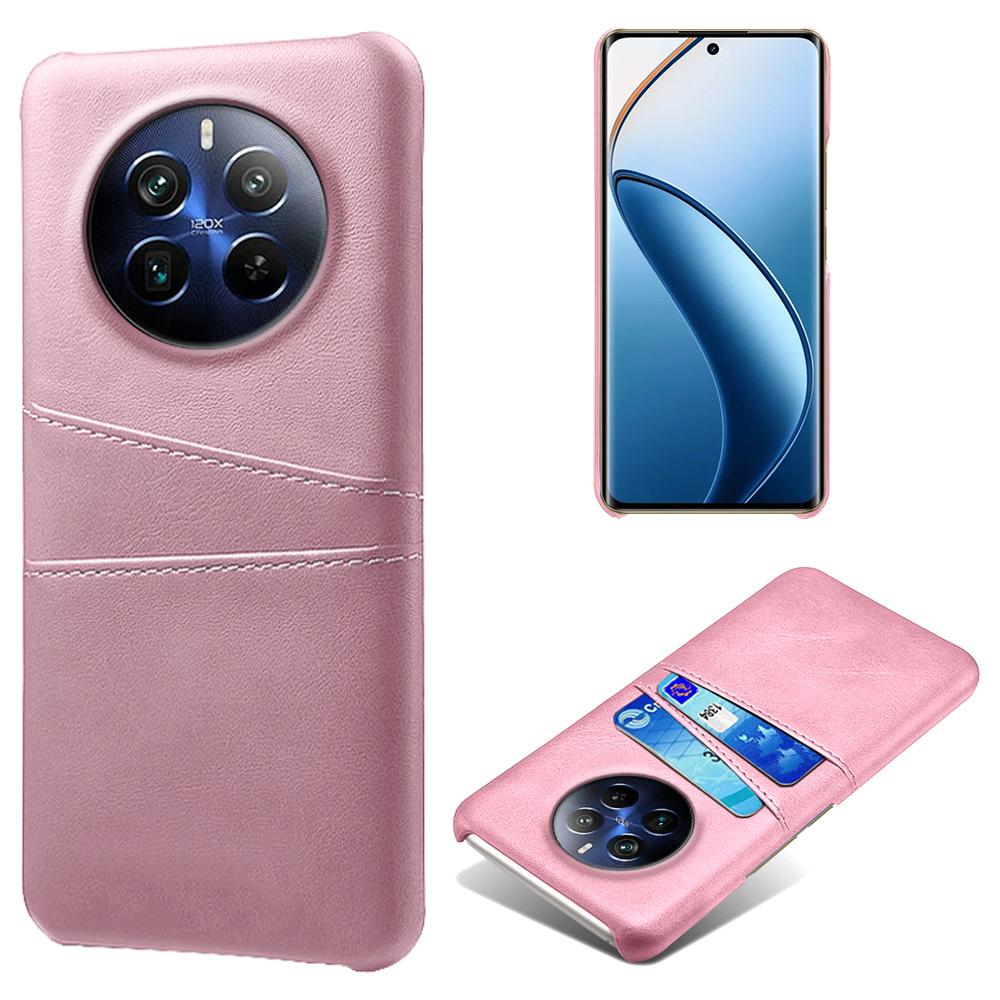 

Phone Case for Realme 12 Pro 5G/12 Pro+ 5G Shell Leather+PC Dual Card Slots Back Cover Rose Gold