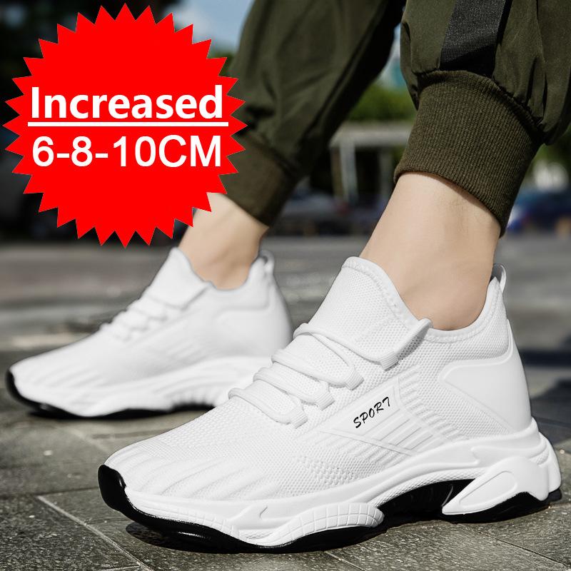 Sneakers Men Elevator Shoes Spring Summer Invisible Heightening Shoes Men 10CM Insoles Inner Height Increasing Mesh Sports Shoes