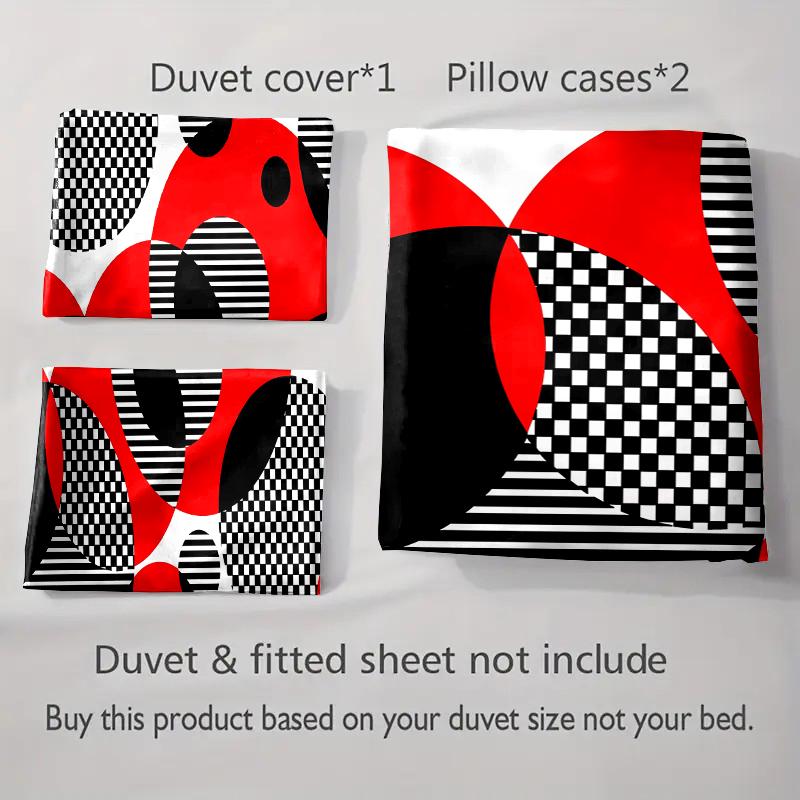 Geometric Contrasting Circles. Bedding Duvet Cover Sets Duvet Covers Pillowcases Gifts (1 * Duvet Cover 2 * Pillowcases, Without Duvet Insert)