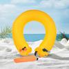 Inflatable Life Jacket Adult Round Buoys with Reflective Strip Manual Life Ring with Hook Rescue Waist Ring for Surfing Boating