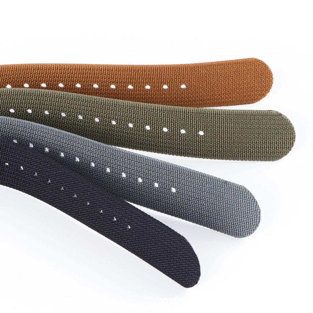 NATO One-Piece Nylon Canvas Watch Strap - Fine Woven Solid Color, 18/20/22mm