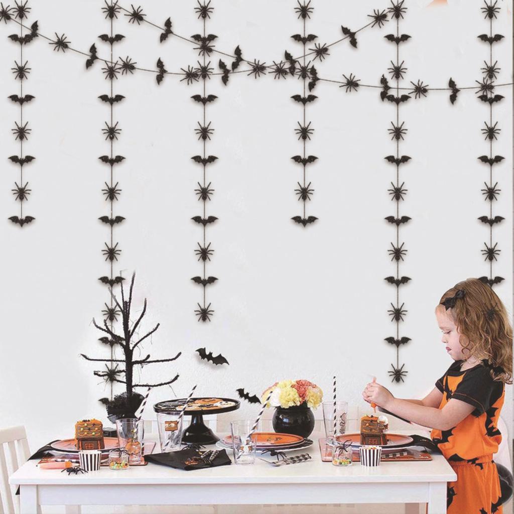 Halloween Paper Garland - Spooky Cutout Hanging Decor For Parties And Home Haunting