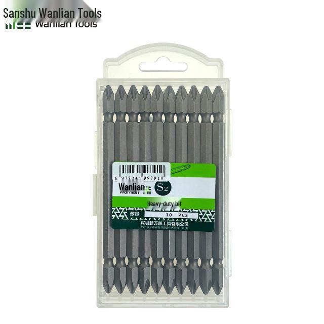 

Wanlian Anti-Slip Magnetic Electric Screwdriver Bit, Double-Ended Tungsten Steel, Phillips Tip, High Hardness