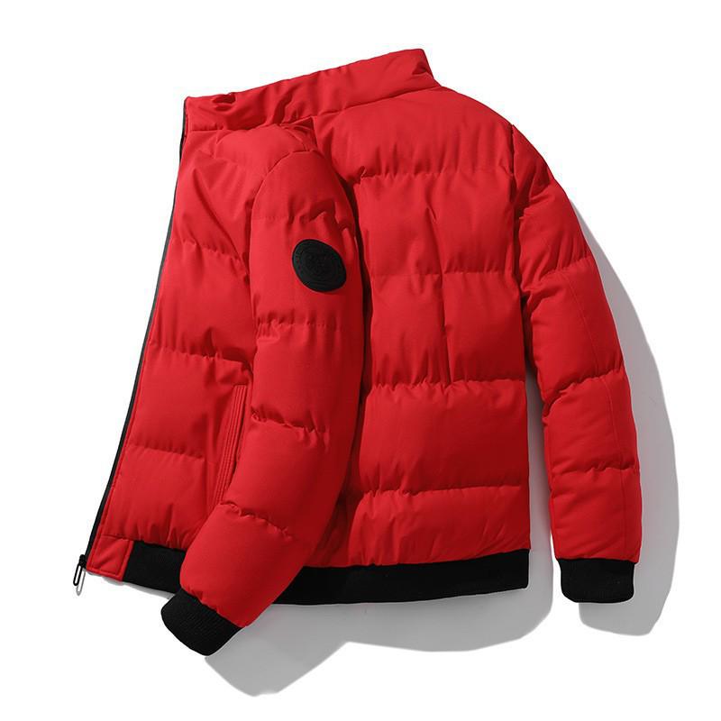 Brand Men's Winter Cotton Jacket, Autumn/Winter Warm Velvet Slim Fit, Versatile Fashion Casual with Stand Collar.