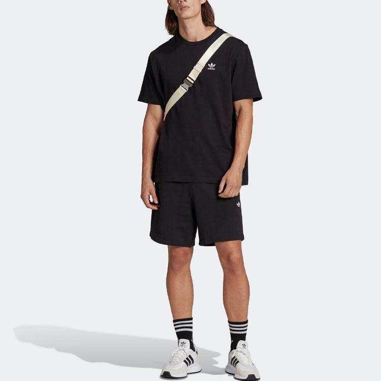 Adidas Originals Adicolor Classics Trefoil Boxy Logo Print Crew Neck T-Shirt Men Tops Black IA4839