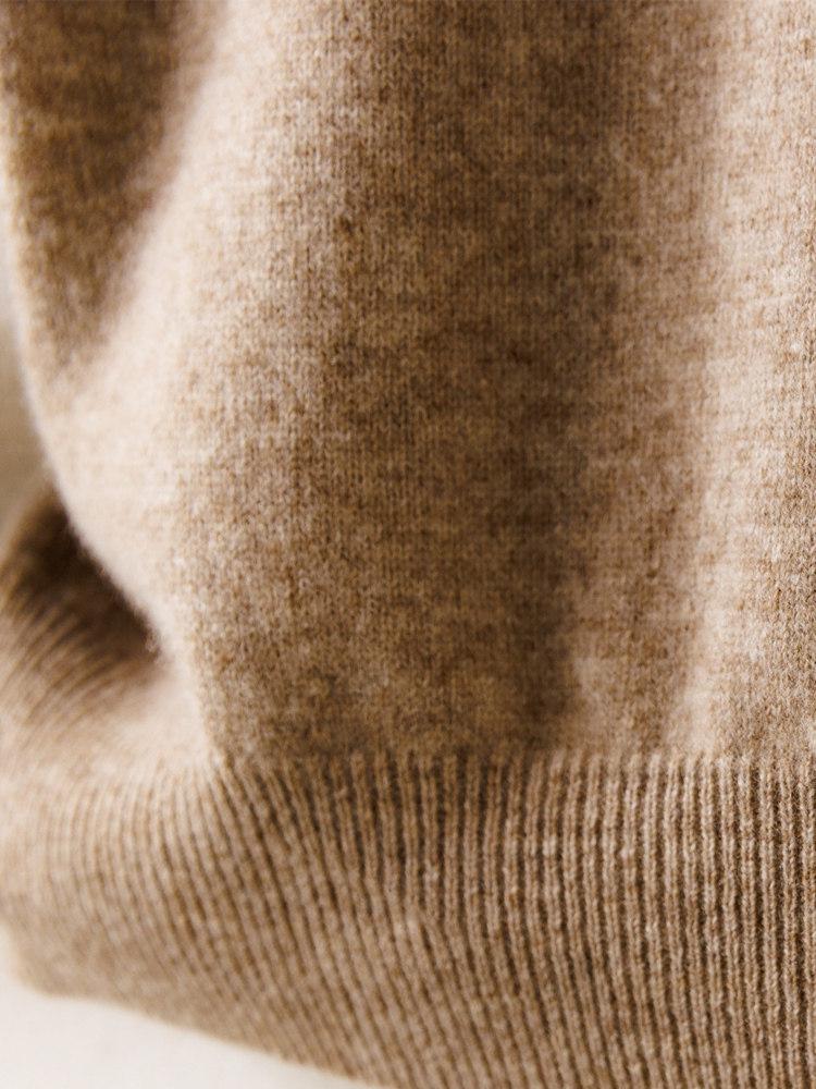 Women's 2026 Cashmere Knit High Neck Sweater - Autumn/Winter Short Top