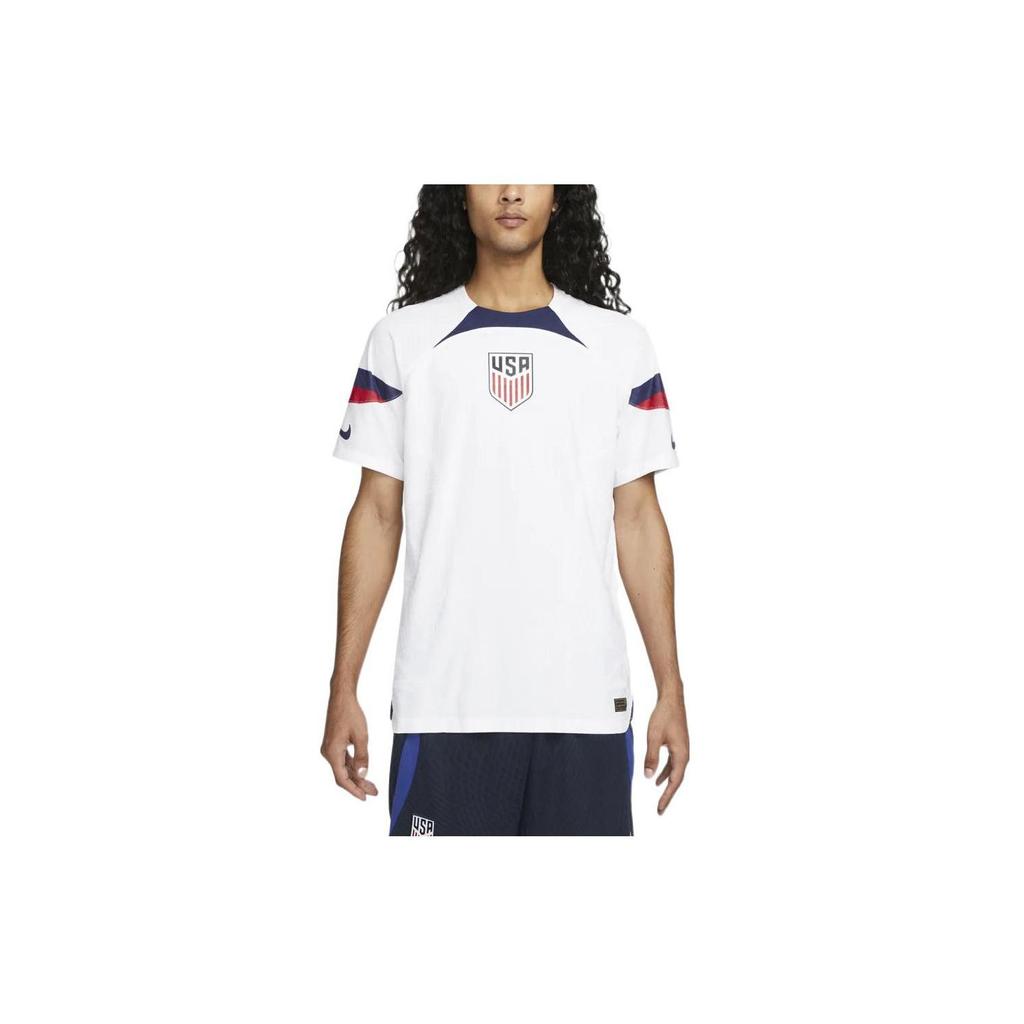 Nike 2022/23 Katar Weltmeisterschaft Logo Print Fußball Kurzarm T-Shirt Spielerversion Heim Herren Tops Weiß DN0638-101