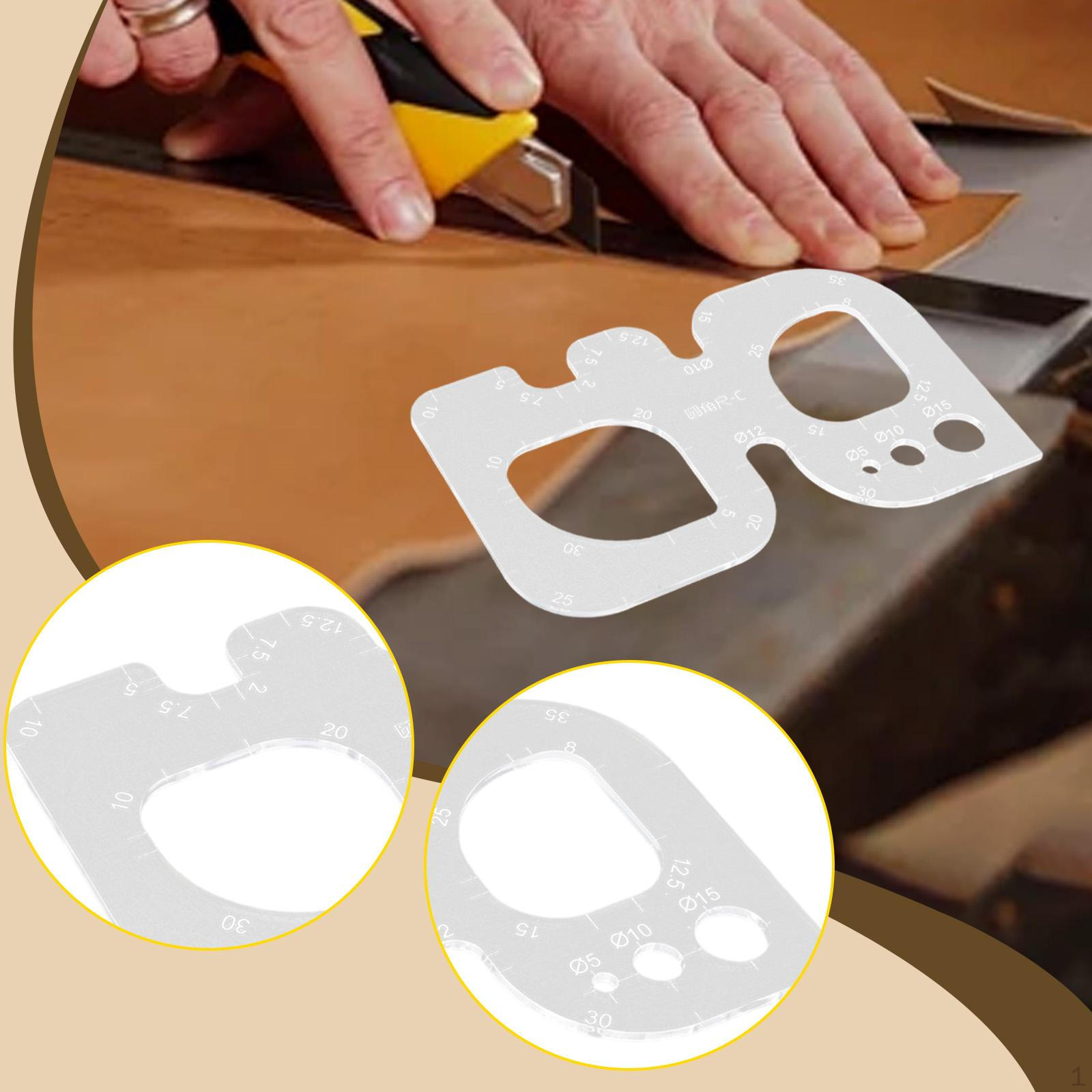 

Round Corner Stitching Ruler Circle Template Clear Acrylic 15.5cmx9.5cmx0.4cm