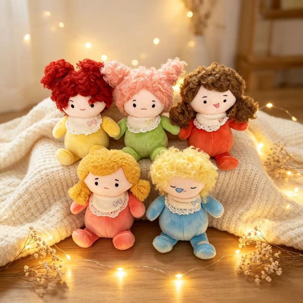 Plush Rainbow Girl Doll With Curly Hair Soft Toy For Kids Birthday Gift