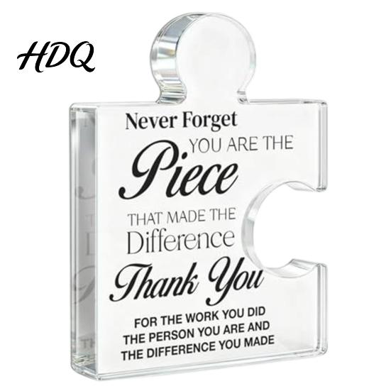 Personalized Puzzle Piece Decor Acrylic Shape Ornaments for Team Appreciation and Employee Recognition Transparent Meaningful Colleague Farewell