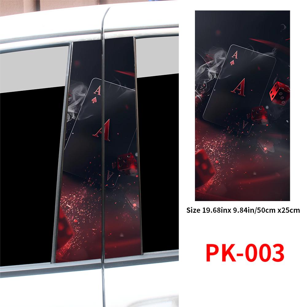 Creative Poker Car Stickers Waterproof Auto B Pillar Decor Cover Scratches Durable Car Doors Pillar Vinyl Decals Vehicle Decors
