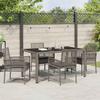 Garden Dining Set 5 pcs Gray Poly Rattan
