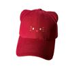 Cute cartoon kitten hard-brim baseball cap for women, sweet girl style, versatile, wide brim, makes the face look smaller, cartoon hat