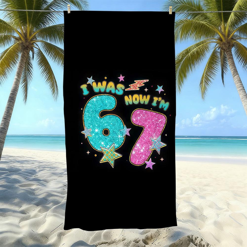 Explosives 67 Digital Bedrucktes Strandtuch Sandfest Absorbierendes Badetuch Meeresurlaub Schnelltrocknendes Handtuch