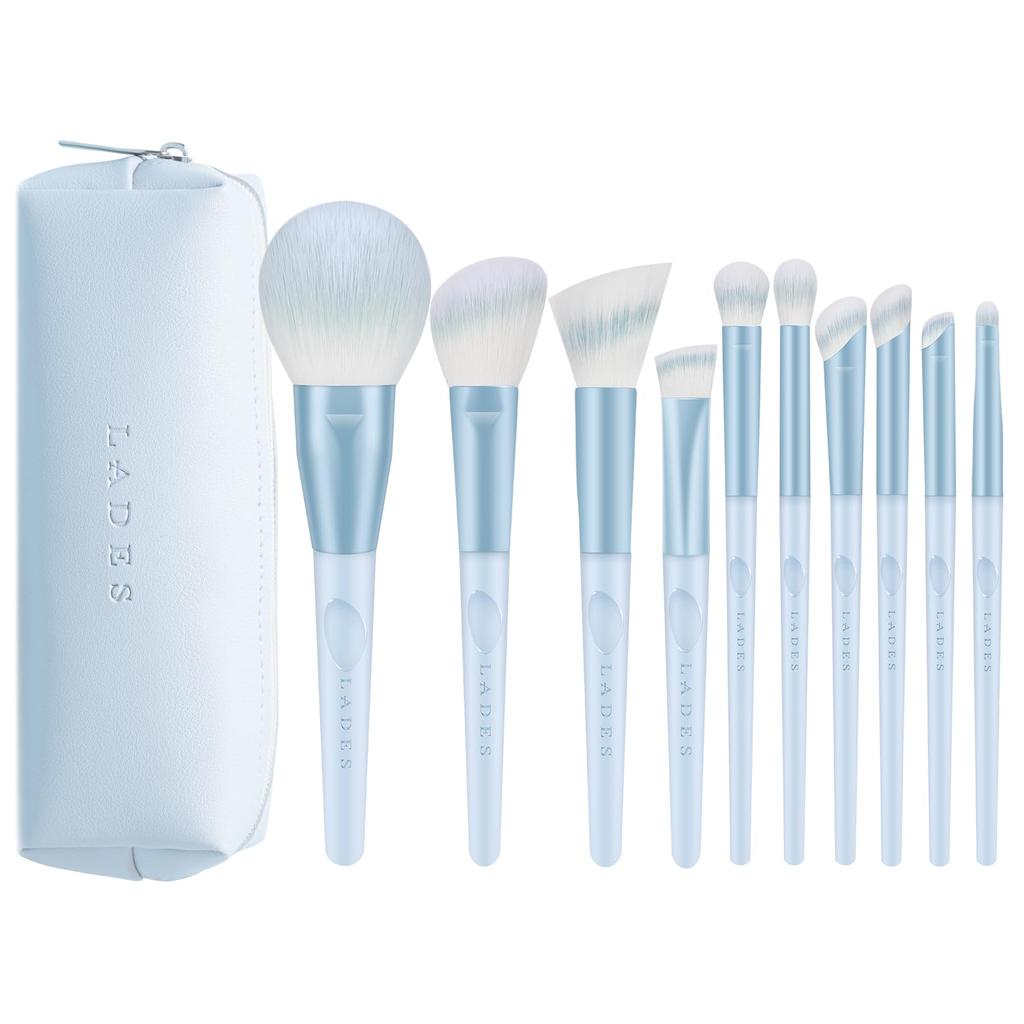 MSQ Makeup Brush 10 Eyeshadow Blush Concealer Premium Fiber Perfect for Everyday Includes Cosmetic Bag and Gift Box Wind Chime Set, Brushes, Brush,